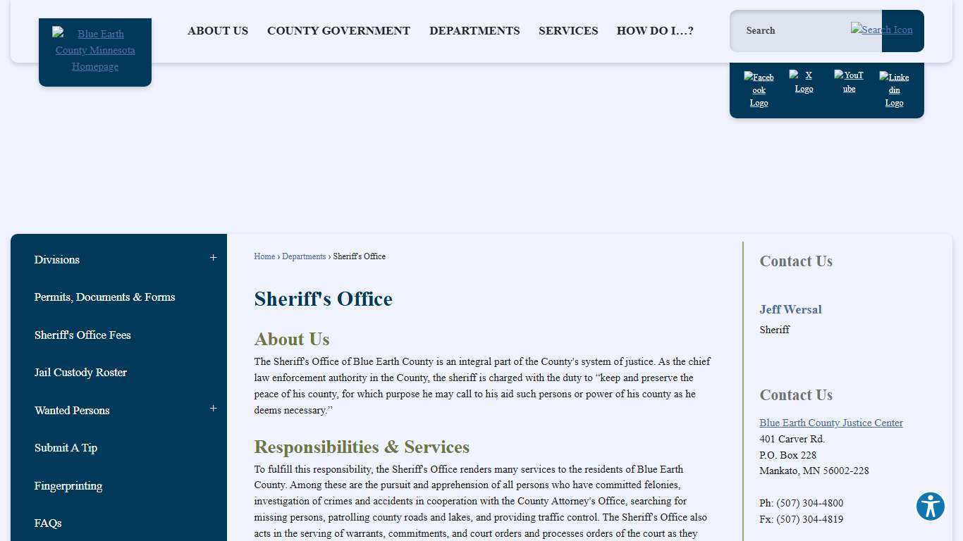 Sheriff's Office | Blue Earth County, MN - Official Website
