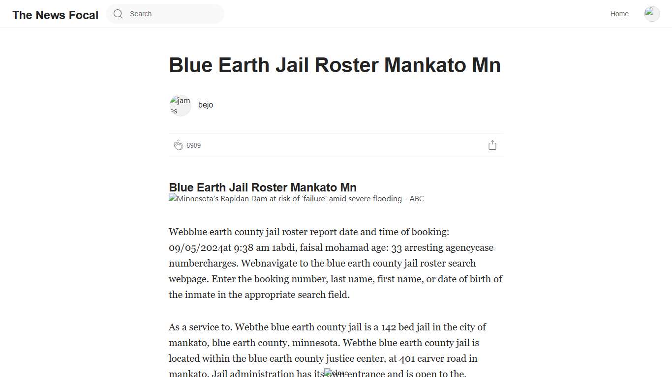 Blue Earth Jail Roster Mankato Mn
